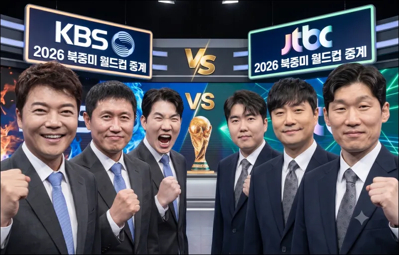 한국 체코 실시간 중계진 비교 JTBC KBS